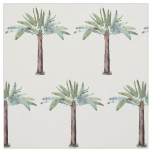 Watercolor Tropical Accent Palm Tree Fabric