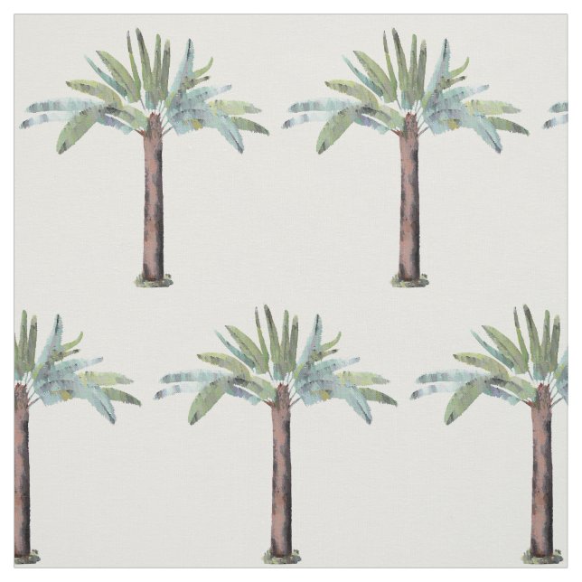 Watercolor Tropical Accent Palm Tree Fabric (Swatch)
