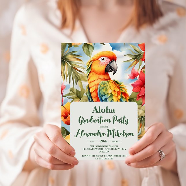 Watercolor Tropical Beach Graduation Invitation (Creator Uploaded)