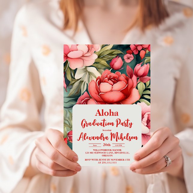 Watercolor Tropical Beach Graduation Invitation (Creator Uploaded)