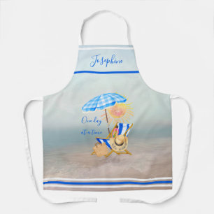 Watercolor Tropical Beach Humour  Apron