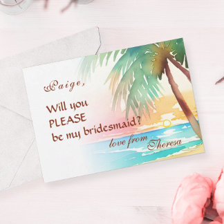 Watercolor Tropical Beach Invitation