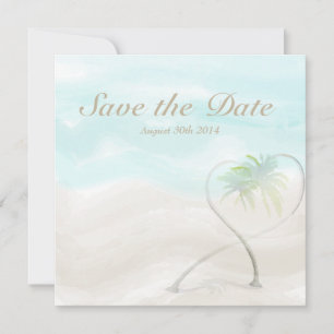 Watercolor Tropical Beach Wedding Save the Date