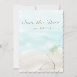 Watercolor Tropical Beach Wedding Save The Date