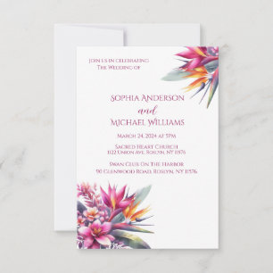 Watercolor Tropical Bliss-Wedding Theme Invitation