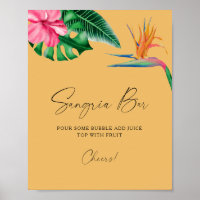 Watercolor tropical bridal shower - sangria bar