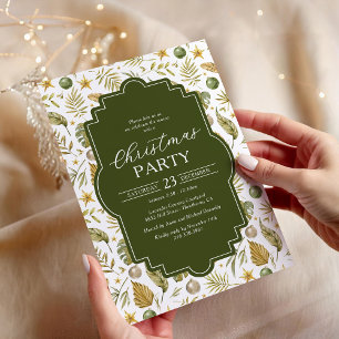 Watercolor Tropical Christmas Holiday Party Invitation