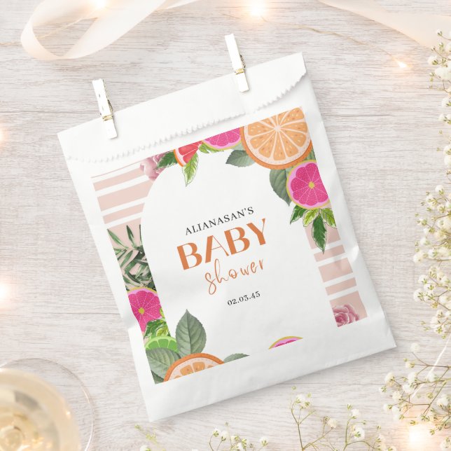 Watercolor Tropical Citrus Bridal Shower Favour Ba Bags (Clipped)