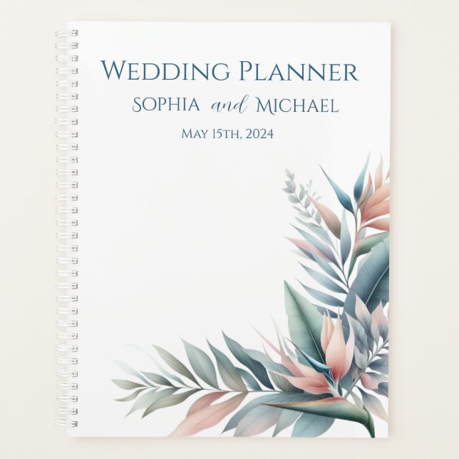 Watercolor Tropical Dream-Wedding-Planner Planner (Front)