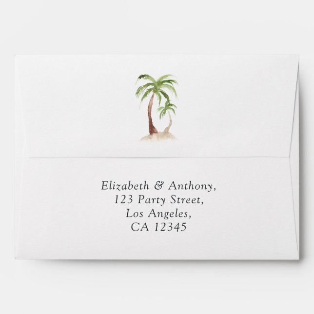 Watercolor Tropical Envelope (Back (Top Flap))