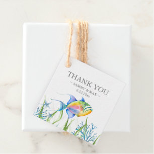 Watercolor Tropical Fish Gifts Favour Tags