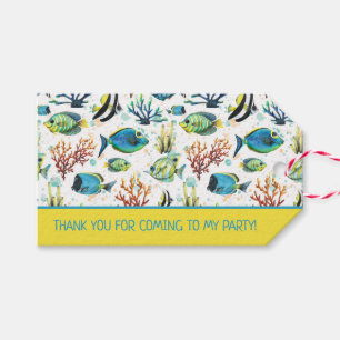 Watercolor Tropical Fish Personalised Gift Tags
