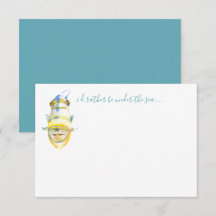 Watercolor Tropical Fish Stationery Note Card