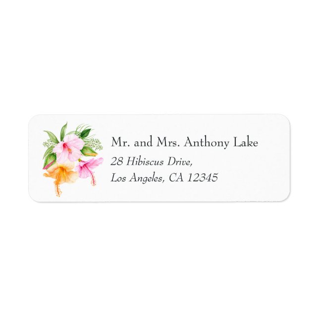 Watercolor Tropical Floral Beach Wedding (Front)