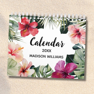 Watercolor Tropical Floral Botanical 2026 Calendar