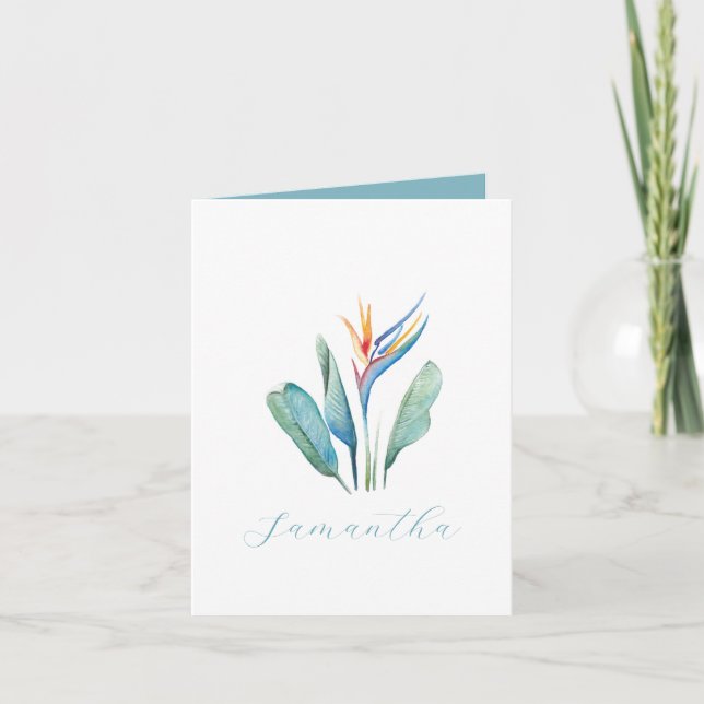 Watercolor Tropical Floral Bridesmaid Proposal Thank You Card (Front)