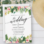 Watercolor Tropical Floral Calligraphy Wedding Invitation<br><div class="desc">Modern Calligraphy Script,  Watercolor Tropical Floral Greenery Wedding Invitation.</div>