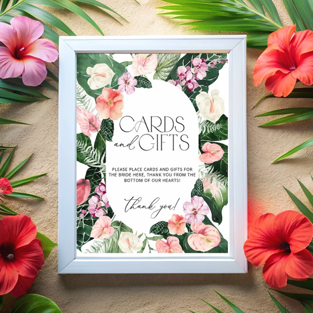Watercolor Tropical Floral Cards and Gifts Bridal  Poster (Creator Uploaded)