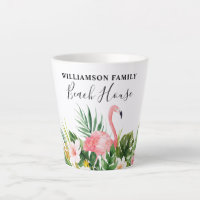 Watercolor Tropical Floral Family Beach House