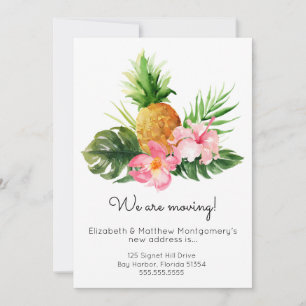 Watercolor Tropical Floral Moving Announcement