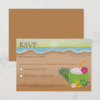 Watercolor Tropical Floral Ocean Beach Wedding