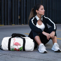 Watercolor Tropical Flowers Flamingo Personalised