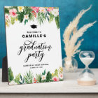Watercolor Tropical Flowers Graduation Welcome