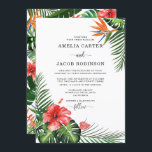 Watercolor Tropical Flowers Greenery Wedding Invitation<br><div class="desc">Watercolor Tropical Flowers Greenery Wedding Invitation.</div>