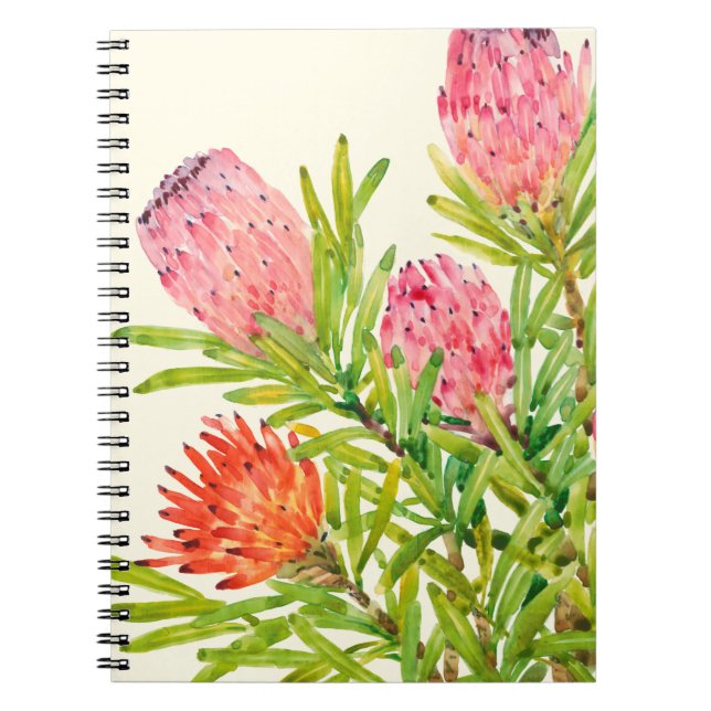 Watercolor Tropical Flowers Notebook (Front)
