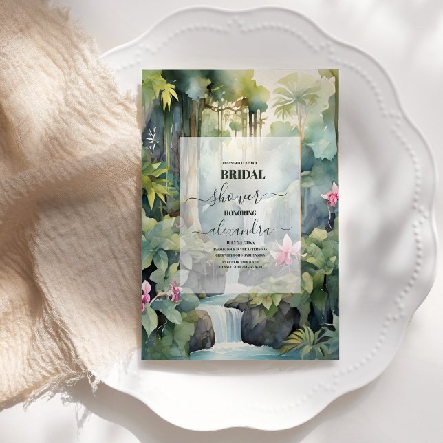 Watercolor Tropical Flowers Summer Bridal Shower Invitation (Creator Uploaded)