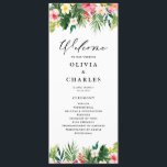 Watercolor Tropical Flowers Summer Wedding Programme<br><div class="desc">Share the wedding details with your family and friends with these customisable wedding programs. It features watercolour garlands of pumeria,  hibiscus,  palm leaves and other tropical flowers and greenery. Personalise by adding your details. These tropical wedding programs are perfect for summer weddings.</div>