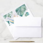 Watercolor Tropical Greenery Envelope Liner