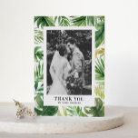 Watercolor Tropical Greenery Frame Photo Wedding Thank You Card<br><div class="desc">Celebrate the joy of your special day and express your gratitude with our customisable photo wedding thank you card, featuring vibrant watercolor tropical greenery. This thank you card is perfect for summer and tropical weddings. The photo thank you card showcases beautifully illustrated watercolor tropical greenery frame. Personalise the card with...</div>