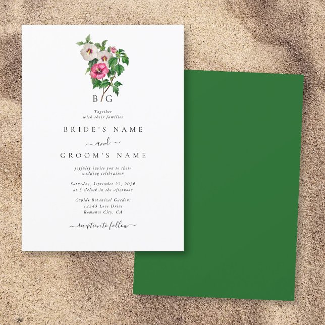 Watercolor Tropical Hibiscus Summer Wedding Invitation (Watercolor Tropical Hibiscus Summer Wedding Invitation)