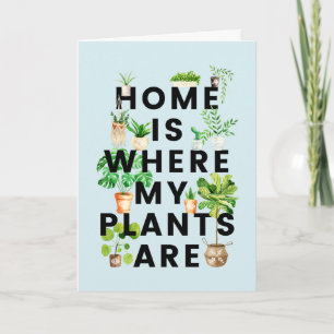 Watercolor Tropical Houseplant Gardening Quote Card
