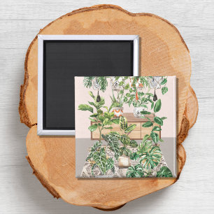 Watercolor Tropical Houseplants Magnet