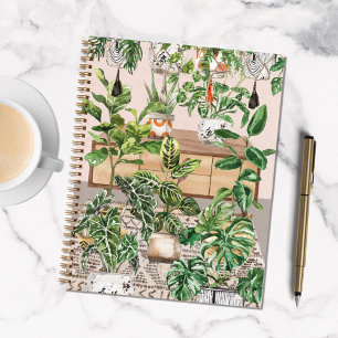 Watercolor Tropical Houseplants Todo List Notebook