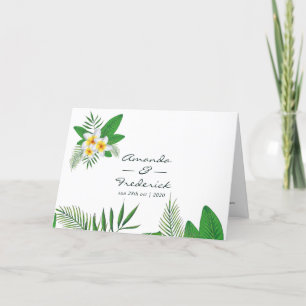 Watercolor Tropical Leaves Beach Wedding Programme