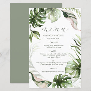 Watercolor Tropical Leaves Greenery 