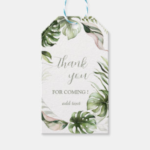 Watercolor Tropical Leaves Greenery  Gift Tags