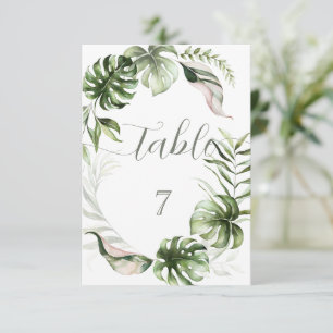 Watercolor Tropical Leaves Greenery  Invitation