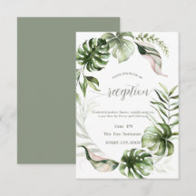 Watercolor Tropical Leaves Greenery 