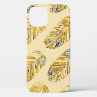 Watercolor Tropical Leaves Modern Pattern iPhone 12 Case