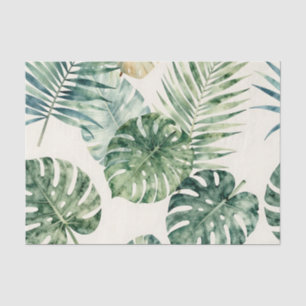 Watercolor Tropical Leaves Monstera Palm Pattern Tissue Paper
