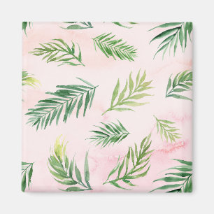 Watercolor Tropical Leaves Pastel Magnet