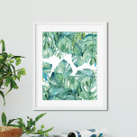 Watercolor Tropical Leaves Poster<br><div class="desc">Bring bold, tropical style to your space with this vibrant monstera leaf painting, a fresh watercolor design by Florida watercolors artist Victoria Grigaliunas. Featuring the iconic Swiss cheese plant in rich shades of green and turquoise, this botanical art print is perfect for modern beach house decor. Its eye-catching pattern adds...</div>