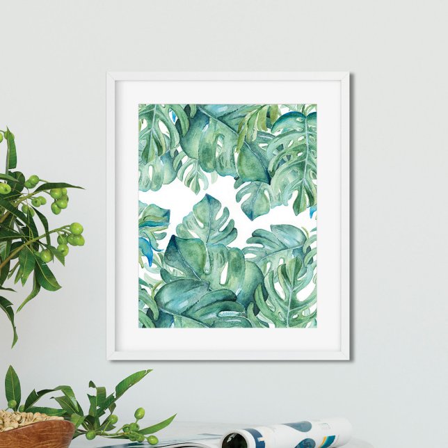 Watercolor Tropical Leaves Poster (Creator Uploaded)