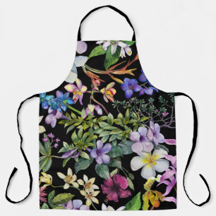 Watercolor Tropical Leaves: Seamless Pattern Apron