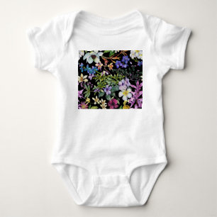 Watercolor Tropical Leaves: Seamless Pattern Baby Bodysuit