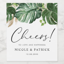 Watercolor Tropical Monstera Leaves Summer Wedding